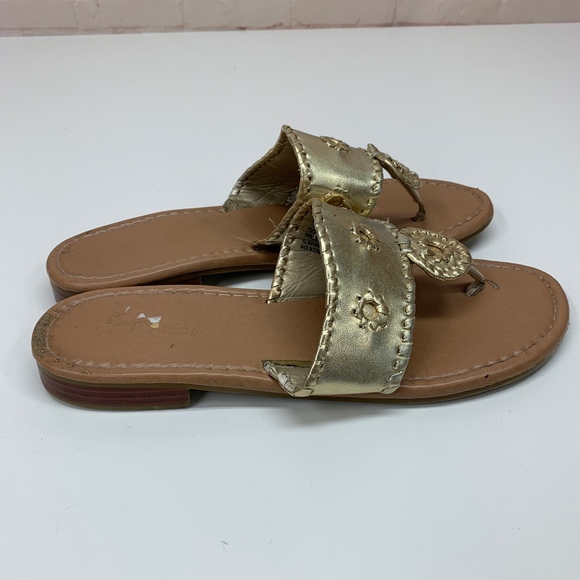 SOLD Metallic Gold Hampton Sandals Flip Flops 10 - Picture 5 of 9